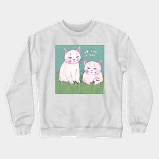 Two cats in love Crewneck Sweatshirt